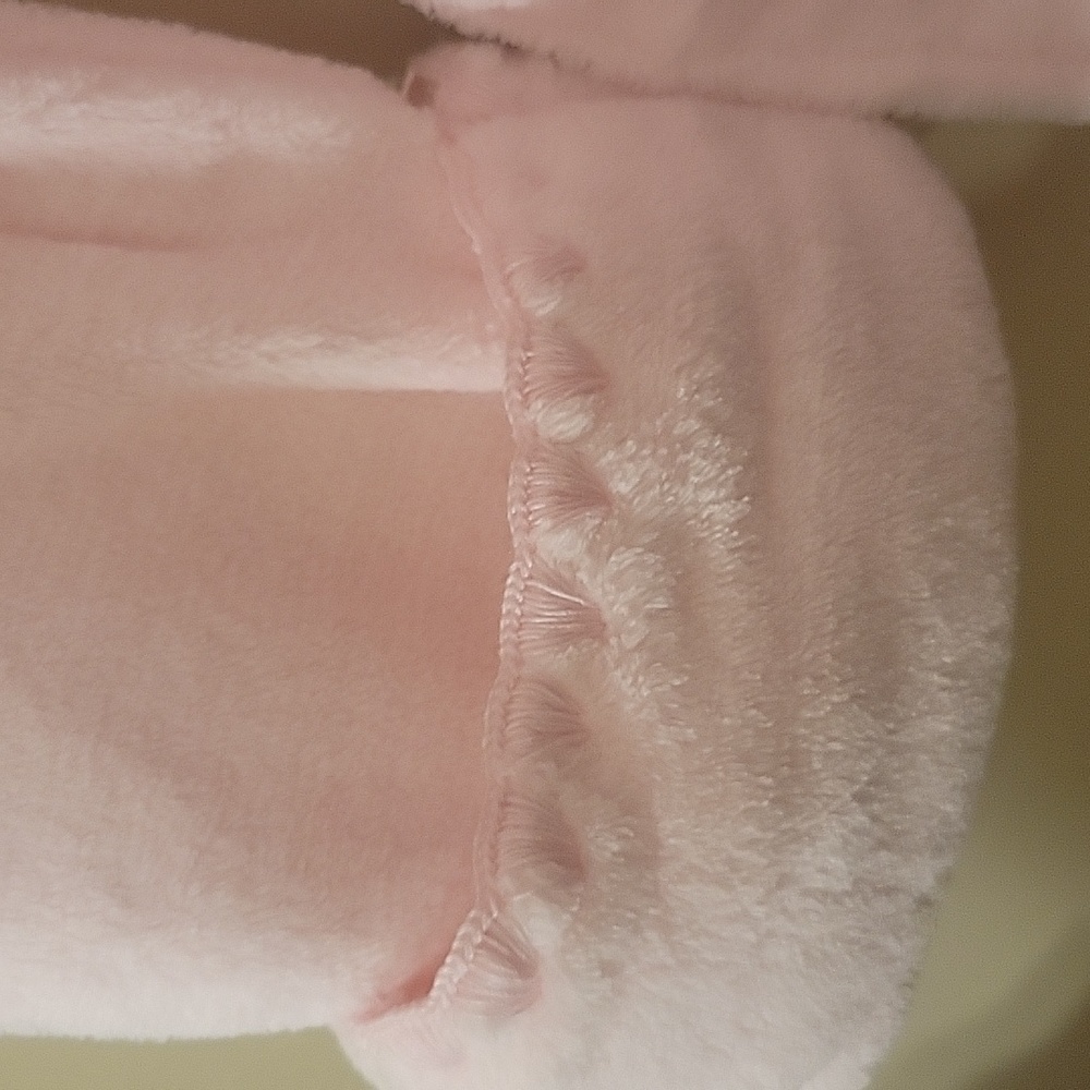 Charter Club Long Cozy Plush Robe Embroidered Trim. Pink, Medium - Picture 7 of 7